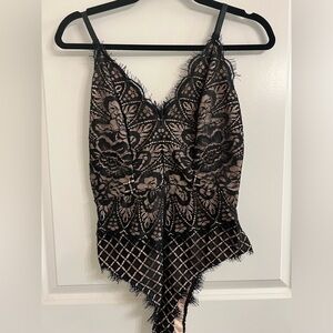 Brand New Beautifully Sexy Black Lace Bodysuit S